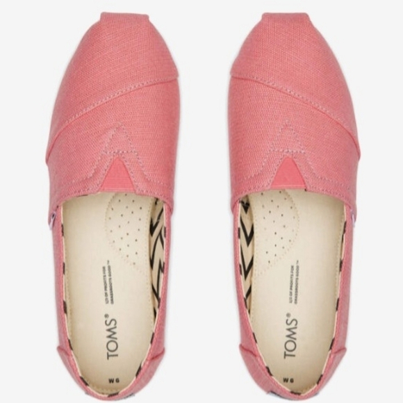 Toms Alpargata Heritage Womens Size 7 Rose Red Pink Jute Canvas Shoes Espadrille - Picture 1 of 1